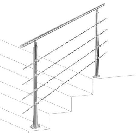 Jopassy Edelstahl Treppengeländer mit Querstreben, 120cm für 46,89€ (statt 67€)