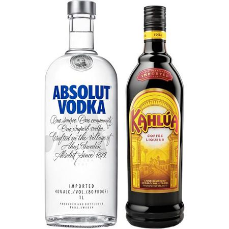 White Russian Cocktail Set mit Absolut Vodka + Kahlua Cream für 26,79€ (statt 31€)