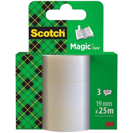 3er Pack Scotch Magic Tape, 19 mm x 25m ab 7,59€ (statt 12€)