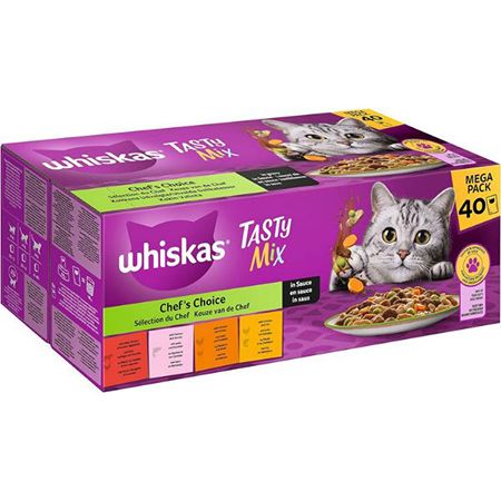 40er Pack Whiskas Katzenfutter Tasty Mix Chef´s Choice ab 9,52€ (statt 16€)  3,4 kg