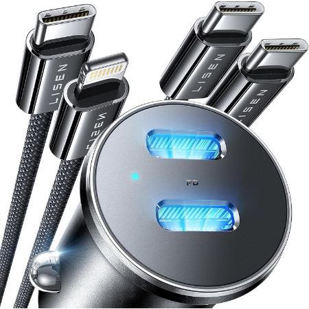 Lisen USB-C KFZ-Adapter mit 90W inkl. Kabel für 9,89€ (statt 27€)