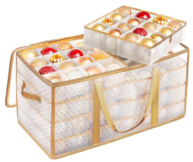 🎄 SONGMICS Aufbewahrungsbox für 128 Weihnachtskugeln für 17,99€ (statt 32€)