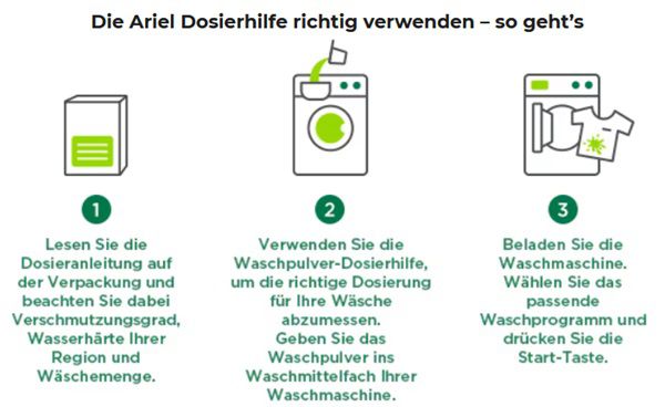 Ariel: Dosierhilfe für Waschpulver kostenlos bestellen