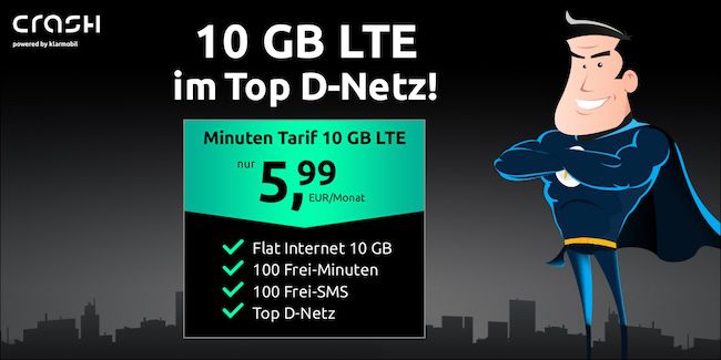 🔥 Vodafone Allnet von Crash mit 10GB für nur 5,99€ mtl.