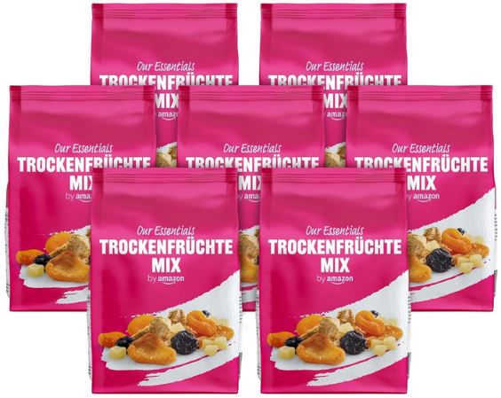 7er Pack Our Essentials by Amazon Trockenfrucht Mix, 200g ab 12,77€ (statt 17€)