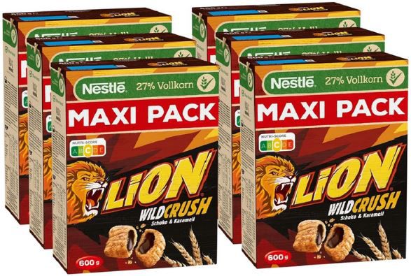 6er Pack Nestlé Lion WildCrush Cerealien je 600g ab 20,89€ (statt 33€)