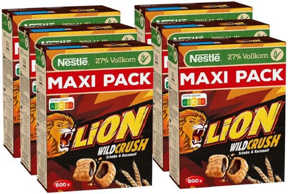 6x Nestlé Lion WildCrush Cerealien je 600g ab 24,69€ (statt 33€)