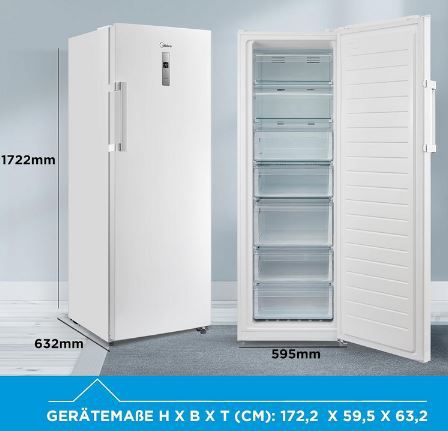 Midea MDRU333FZE01 Gefrierschrank mit NoFrost & 238L für 382€ (statt 449€)