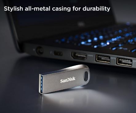 SanDisk Ultra Luxe USB 3.2 Flash Laufwerk mit 256 GB für 23,99€ (statt 27€)