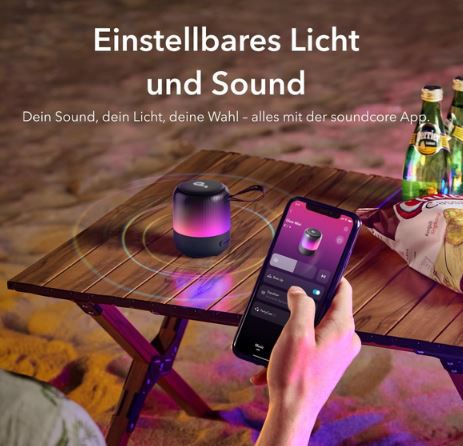 soundcore Glow Mini Speaker mit 360° Sound für 39,99€ (statt 50€)