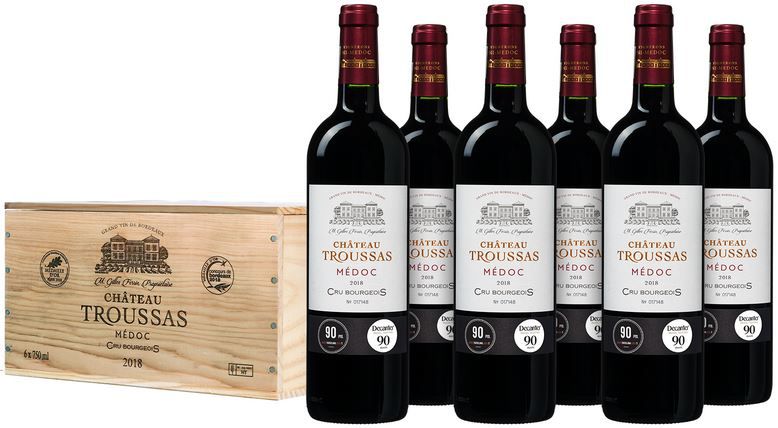 6 Fl. Château Troussas Cru Bourgeois Médoc in Holzkiste für 39,99€ (statt 70€)