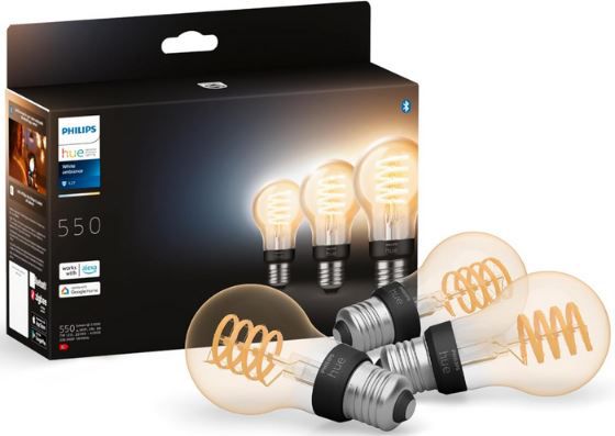 3er Pack Philips Hue White Ambience E27 Filament, 7W für 74,99€ (statt 86€)