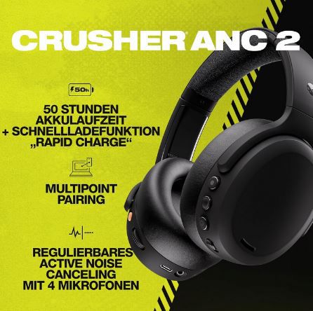 Skullcandy Crusher ANC 2 Over Ear NC Kopfhörer für 133,61€ (statt 169€)