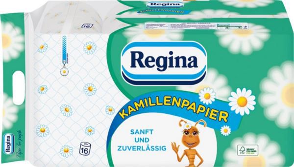 16 Rollen Regina Kamillenpapier, 3 lagig ab 5,24€ (statt 6,29€)