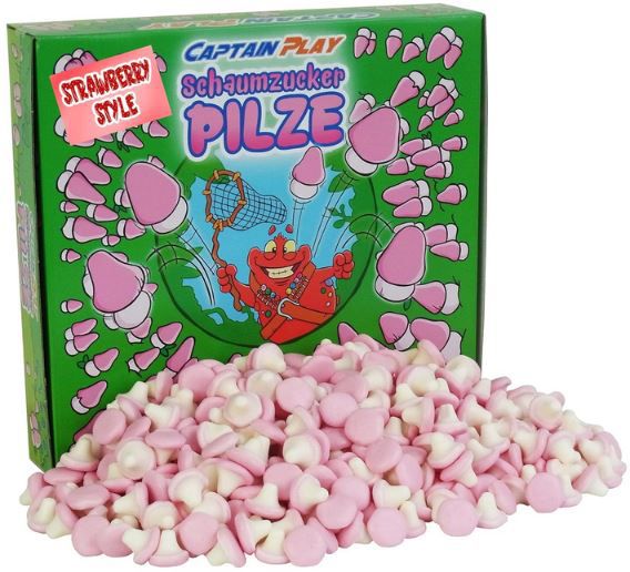 1Kg Captain Play Schaumzucker Pilze, Strawberry Style für 5,99€ (statt 9€)