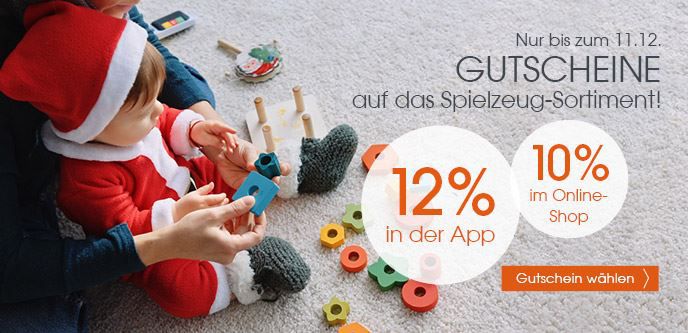 Babymarkt: 10% oder 12% Rabatt per App auf Spielzeuge