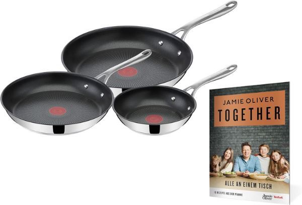 Jamie Oliver by Tefal Cooks Direct On Pfannen Set inkl. Rezeptbuch für 89,63€ (statt 106€)