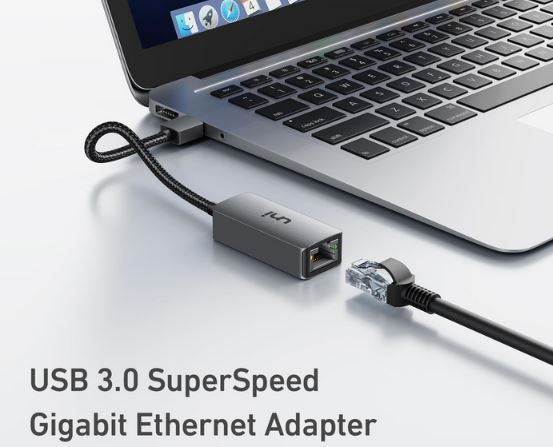 uni USB 3.0 auf Ethernet Adapter mit bis 1.000Mbps für 9,85€ (statt 15€)