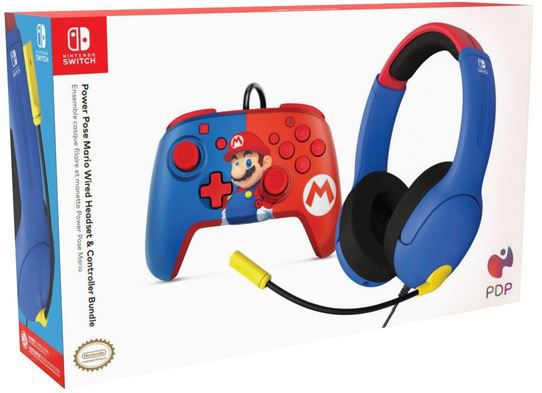 PDP Gaming Mario Headset + Controller Bundle für Switch für 27,99€ (statt 55€)