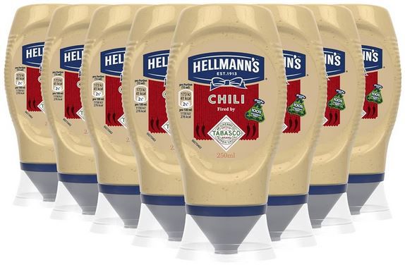 8er Pack Hellmanns Sauce mit Tabasco, je 250ml ab 10,79€ (statt 16€)