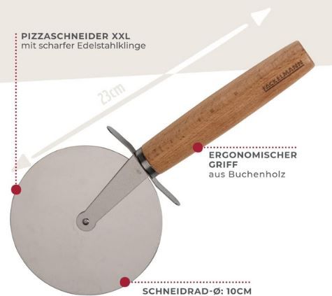 Fackelmann XXL Pizzaschneider mit scharfer Klinge, ca. 23cm für 6,99€ (statt 10€)