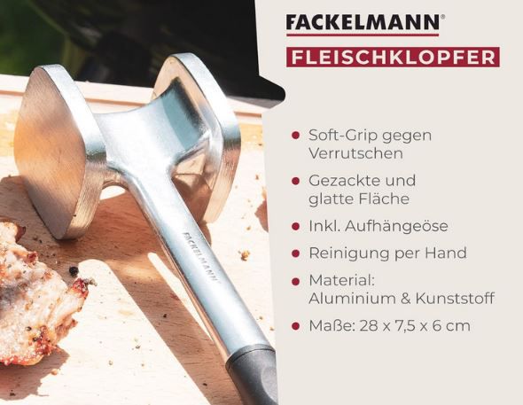 Fackelmann Fleischklopfer mit 2 Klopfflächen, 28cm für 13,99€ (statt 17€)