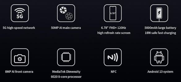 FreeYond M5 5G Smartphone mit 256GB, 120Hz FHD Display für 158,39€ (statt 180€)