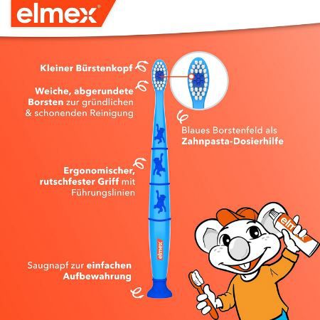 2er Pack elmex Kinderzahnbürste mit weichen Borsten, 2 6 Jahre ab 4,31€ (statt 6€)