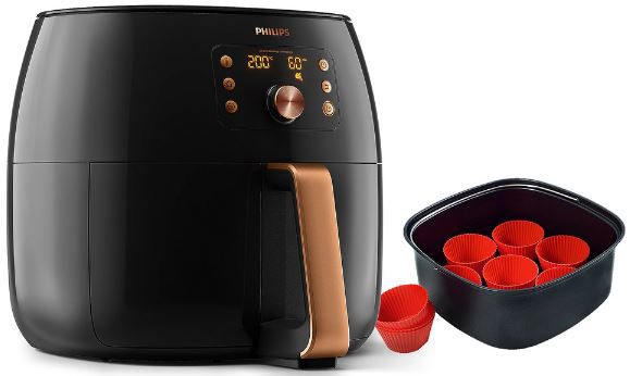 Philips HD9860/90 Heißluftfritteuse, 7,3L inkl. Back Set für 249,99€ (statt 309€)