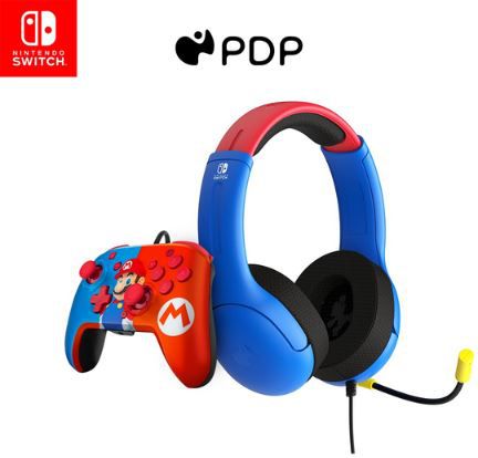 PDP Gaming Mario Headset + Controller Bundle für Switch für 27,99€ (statt 55€)