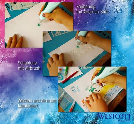 Westcott Airbrush Set für Kinder mit 12 Stiften & 19 Schablonen für 19,98€ (statt 25€)