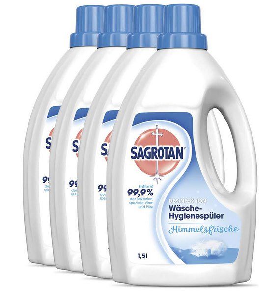 4x 1,5L Sagrotan Wäsche Hygienespüler Himmelsfrische für 11,84€ (statt 15€)