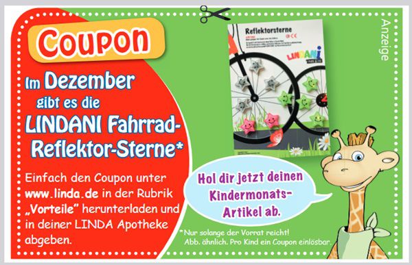 Linda Apotheken: LINDANI Fahrrad Reflektor Sterne für Kinder GRATIS