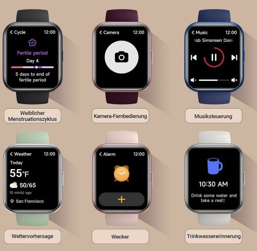 Smartwatch IDW208 Plus mit Herzfrequenz & SpO2 für 19,67€ (statt 48€)