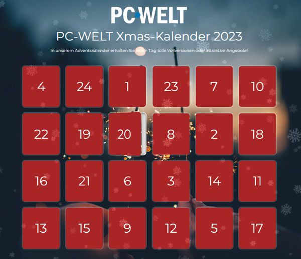 PC WELT:  Xmas Kalender   Jeden Tag Software gratis   HEUTE: Audials Vision 2024 SE