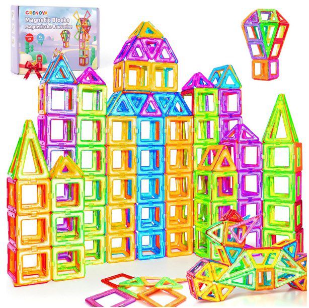 🟨 Crenova   Bunte & magnetische Bausteine (50 tlg) für 13,42€ (statt 18€)