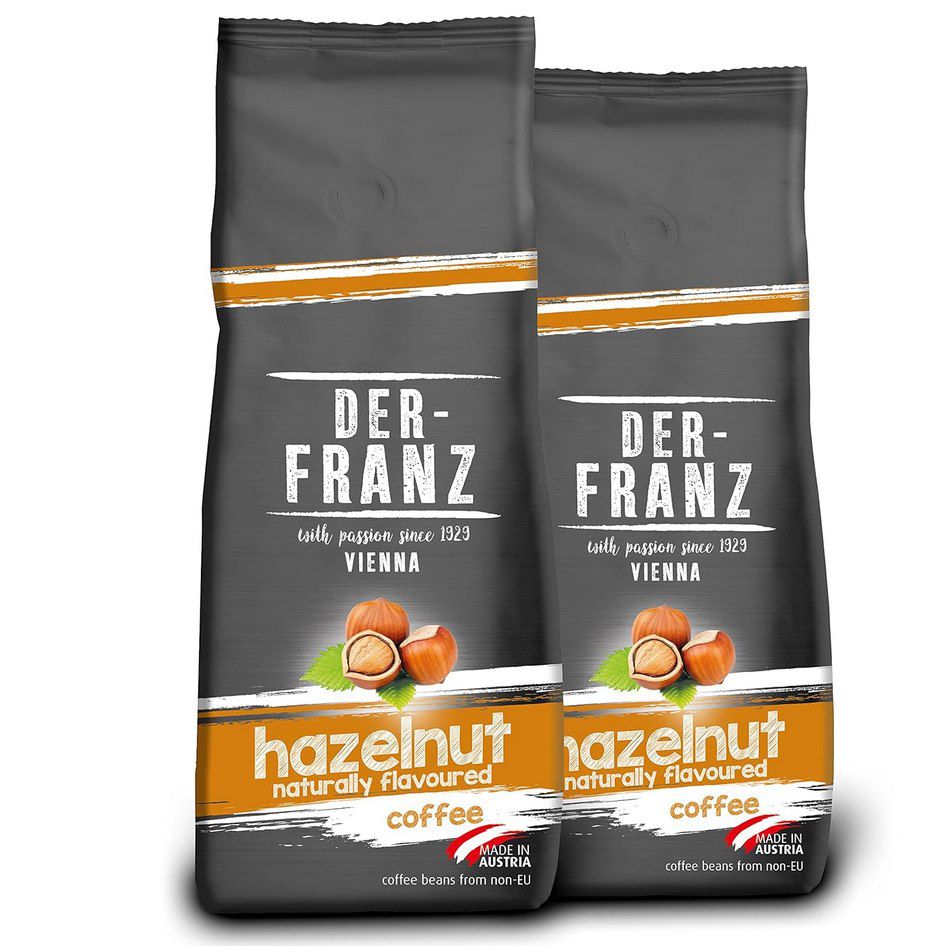 ☕ 2x 500g Der-Franz Kaffeebohnen, aromatisiert mit Haselnuss für 13€ (statt 20€)