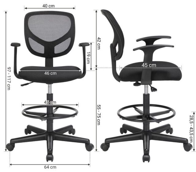 Songmics Bürostuhl OBN25 mit Fußstütze für 58,99€ (statt 82€)