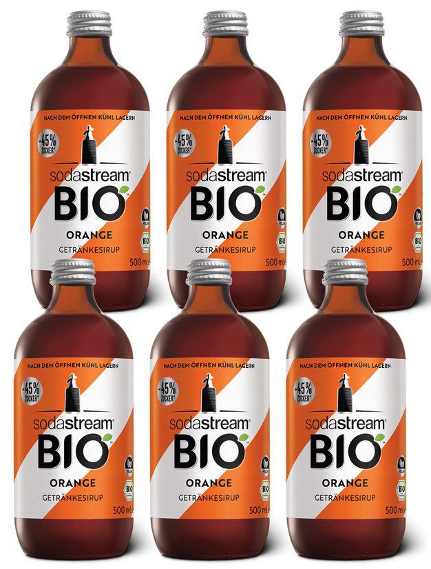 6x Sodastream Sirup z.B. Bio Sirup Orange (500ml) für 14,99€ (statt 30€)   kurzes MHD
