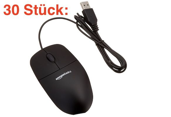 30er Pack Amazon Basics   USB Maus für 84,20€ (statt 140€)