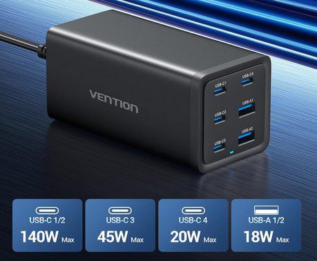 VENTION 6in1 GaN 200W Ladestation für 97,99€ (statt 150€)