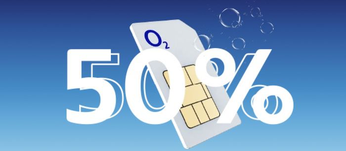 o2: 50% Rabatt auf Tarife   z.B. Allnet 50GB 5G mit bis zu 10 SIM Karten nur 17,49€ mtl.