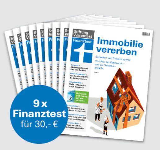9 Ausgaben Finanztest für 30€ + Buch Das Vorsorge Set und Notizbuch gratis