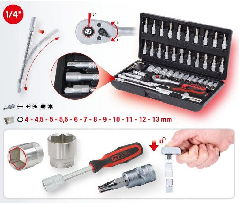 KS Tools Steckschlüsselsatz 48 tlg. für 18,99€ (statt 24€)