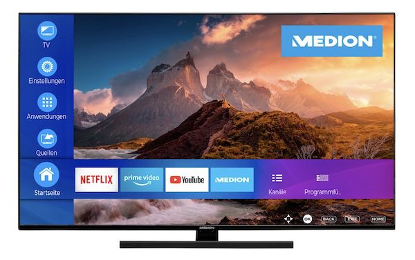 Medion Life X15571   55 Zoll UHD QLED Fernseher ab 399,94€ (statt 480€)