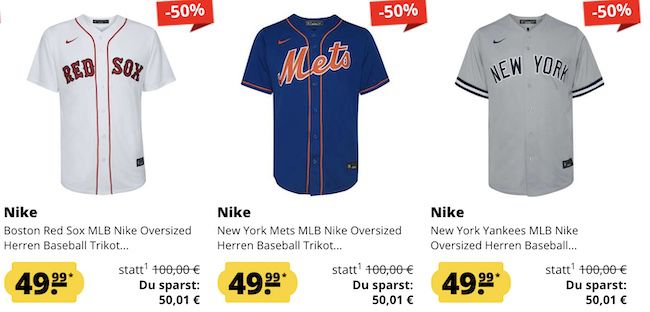 Nike MLB Sale + 5€ Gutschein   z.B. LA Dodgers Hoodie für 39,99€ (statt 53€)