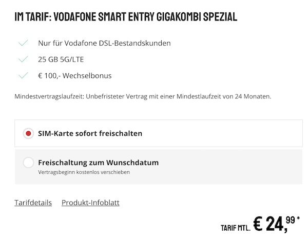 🔥 Gigakombi: PlayStation 5 Slim + Vodafone Allnet 25GB 5G 25€ mtl. + 100€ Bonus