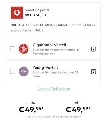 Samsung Galaxy S24+ (512 GB) für 49,95€ + Vodafone Allnet 80GB 5G 49,99€ mtl.