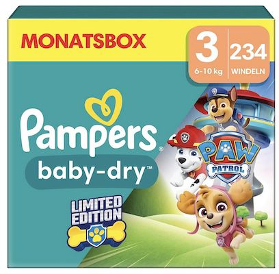 234er Pack Pampers Paw Patrol (Baby Dry) Größe 3 für 34€ (statt 61€)