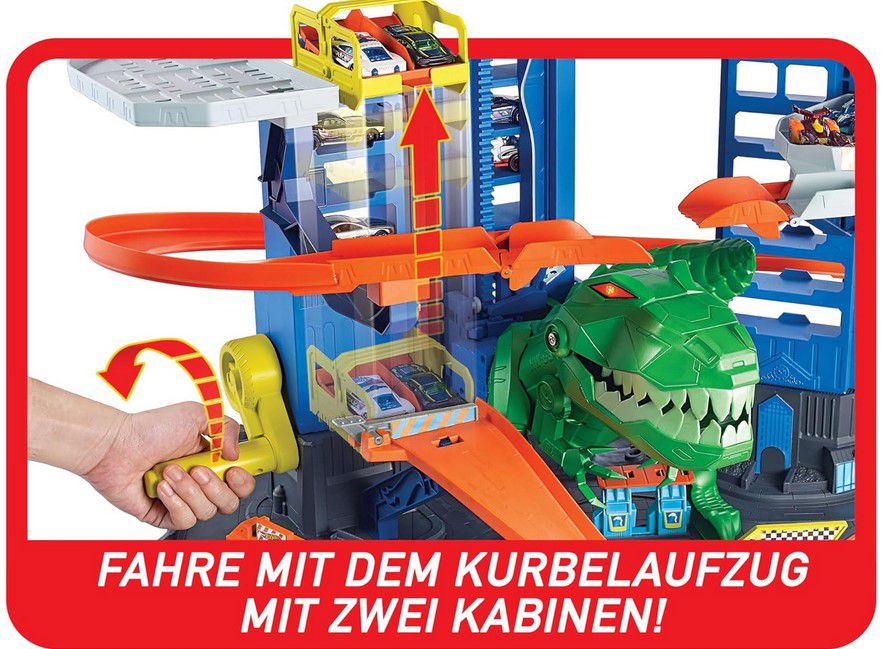 Hot Wheels Garage + 2 Autos +T Rex für 109,58€ (statt 136€)